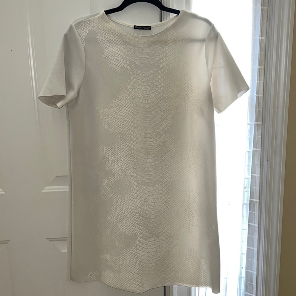 ZARA white animal print dress